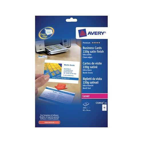 Avery Laser Business Cards Double-sided Satin White