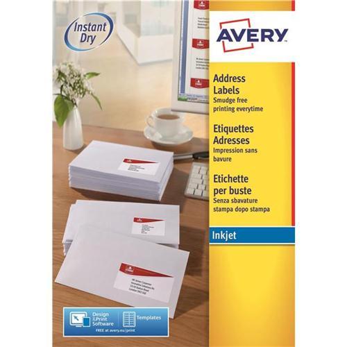 Avery QuickDRY Inkjet Address Labels (25 sheets pack)