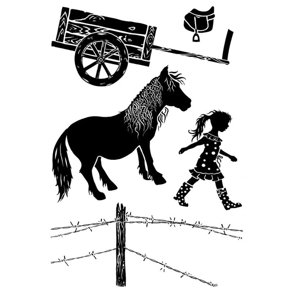 Card-io Combinations Clear Stamps A6 - Pony Trek