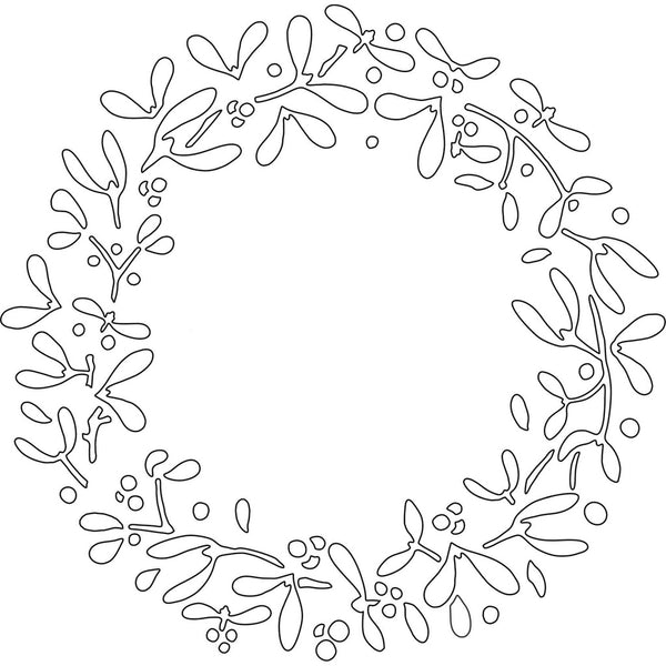 Card-io Majemask Stencil - Mistletoe Wreath