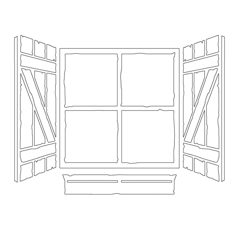 Card-io Majemask Stencil - Through the Window 6x8"