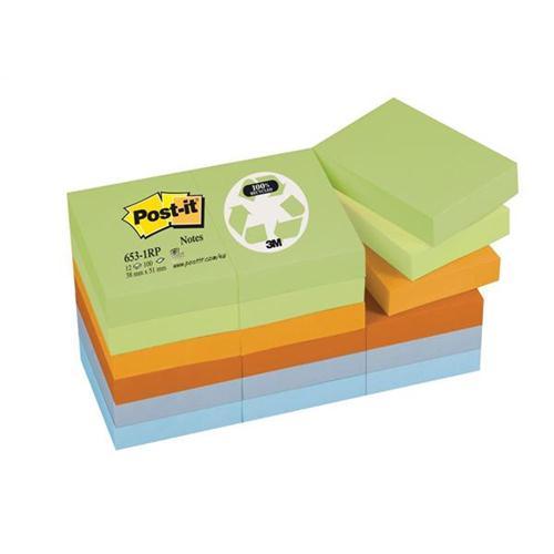 Post-it Sticky Notes Recycled (12 x 100 Sheets)