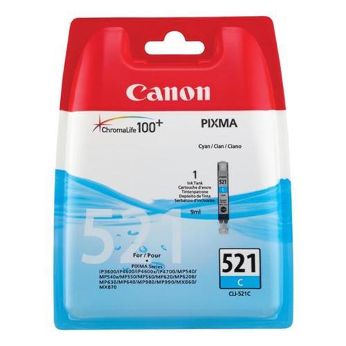 Canon CLI-521C Inkjet Cart Cyan 2934B001