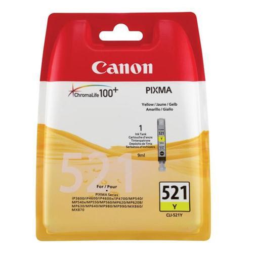 Canon CLI-521Y Inkjet Cart Yellow 2936B001