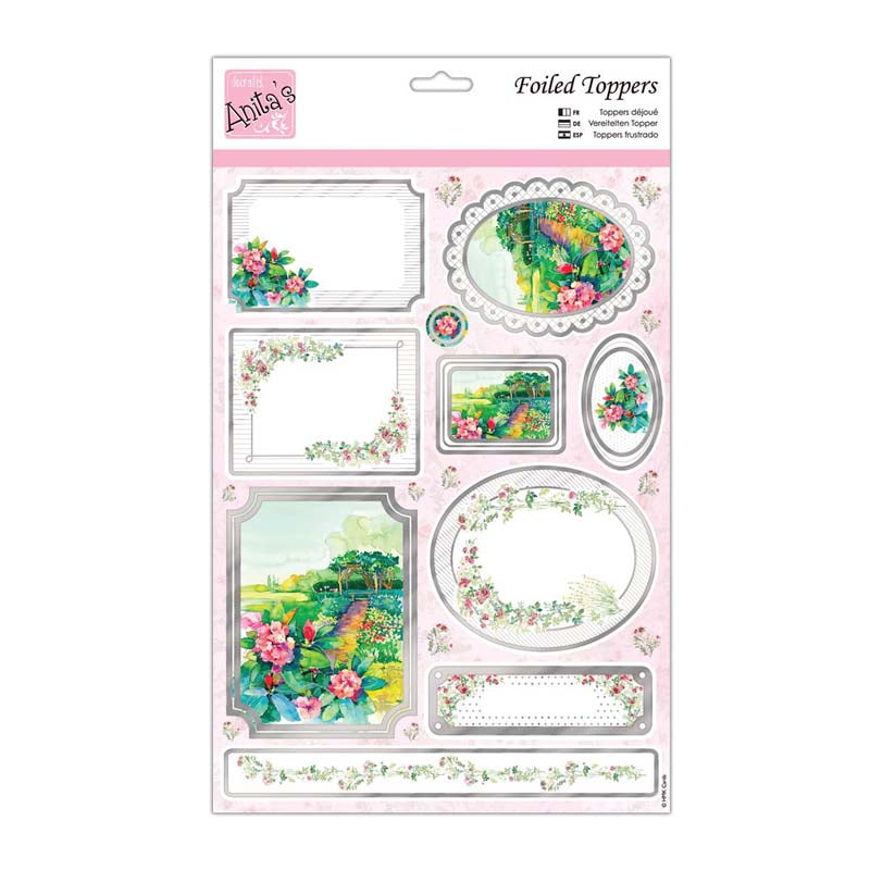 Anita's Foiled Toppers & Paper Pack - Floral Scene