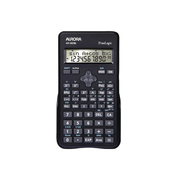 Aurora AX582BL Black 2-Line Scientific Calculator