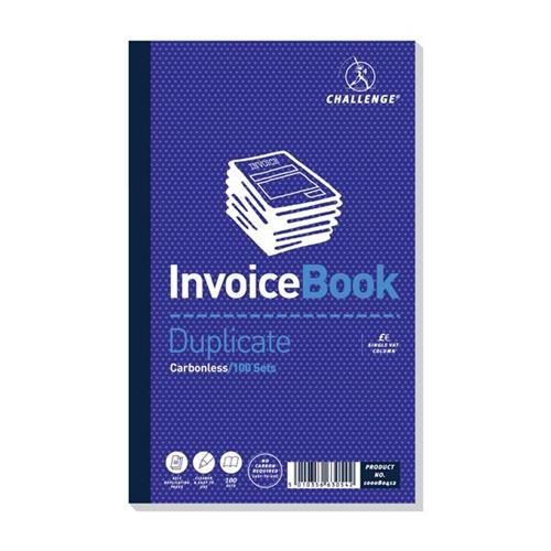 Challenge Taped Duplicate Book Carbonless Invoice Single VAT 100-Sets 210x130mm