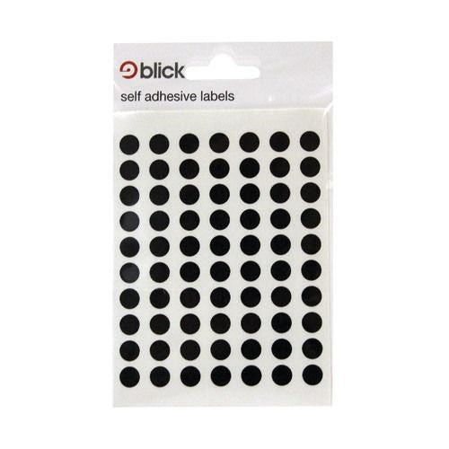 Blick Self-Adhesive Black Labels - 8mm Circles (490 Stickers)