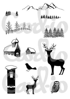 Card-io Clear Stamps - Christmas Scenery 1