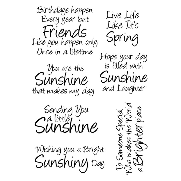 Card-io Clear Stamps - Sunny Sentiments