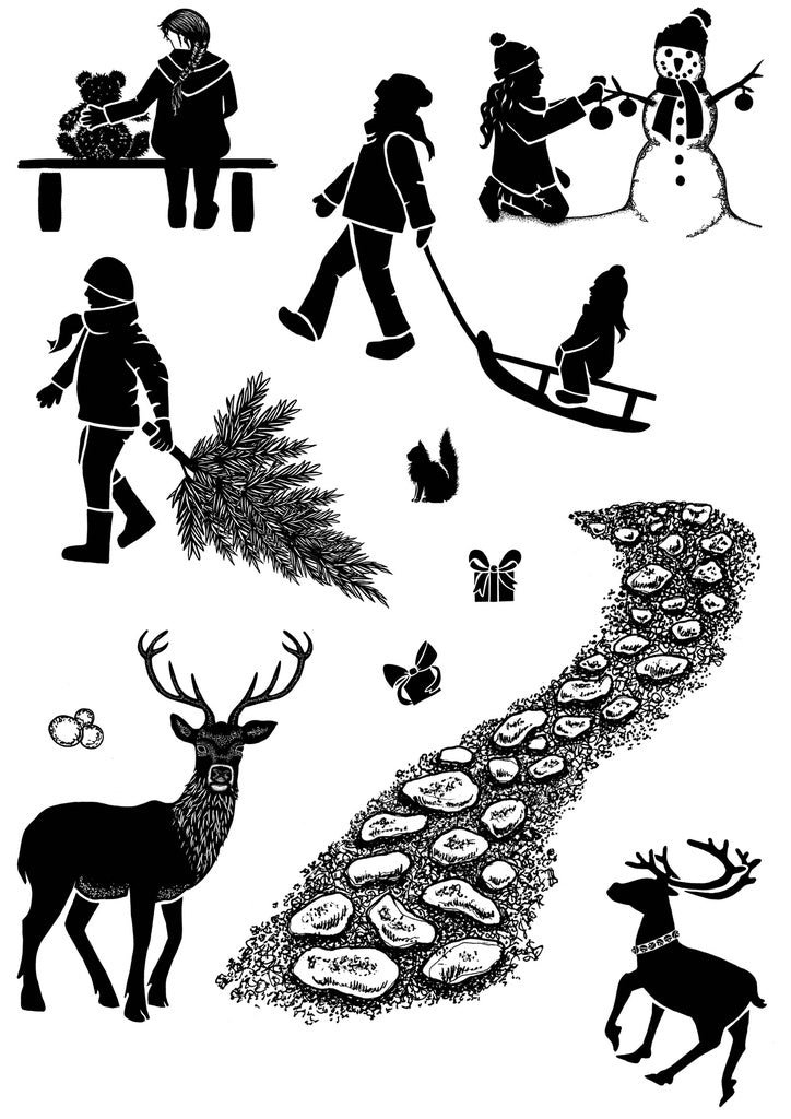 Card-io Combinations Clear Stamps A6 - Winter Trail