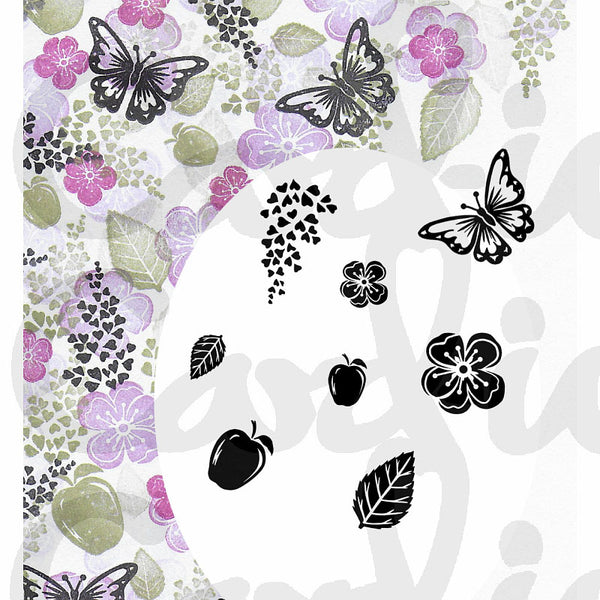 Card-io Majestix Clear Peg Stamps - Apple Blossom