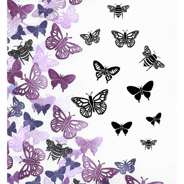 Card-io Majestix Clear Peg Stamps - Bees and Butterflies