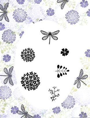 Card-io Majestix Clear Peg Stamps - Dragonfly Garden
