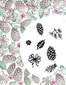 Card-io Majestix Clear Peg Stamps - Festive Fir-cones