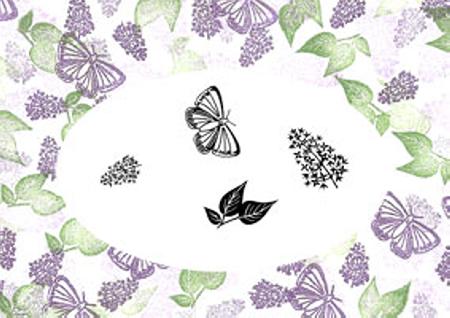 Card-io Majestix Clear Peg Stamps - Lovely Lilacs