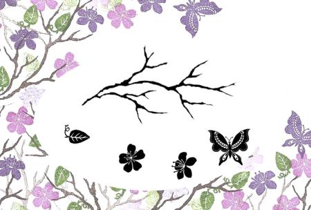 Card-io Majestix Clear Peg Stamps - Oriental Blossom