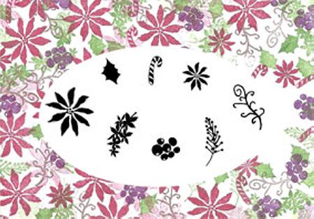 Card-io Majestix Clear Peg Stamps - Poinsettias and Peppermints