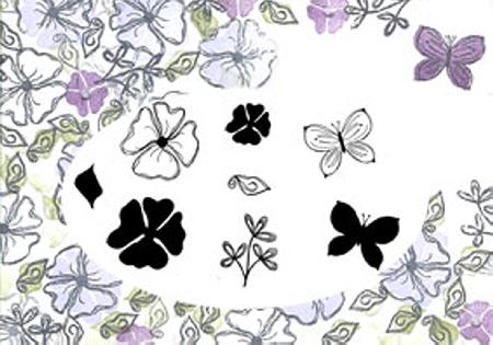 Card-io Majestix Clear Peg Stamps - Sketchy Spring Floral