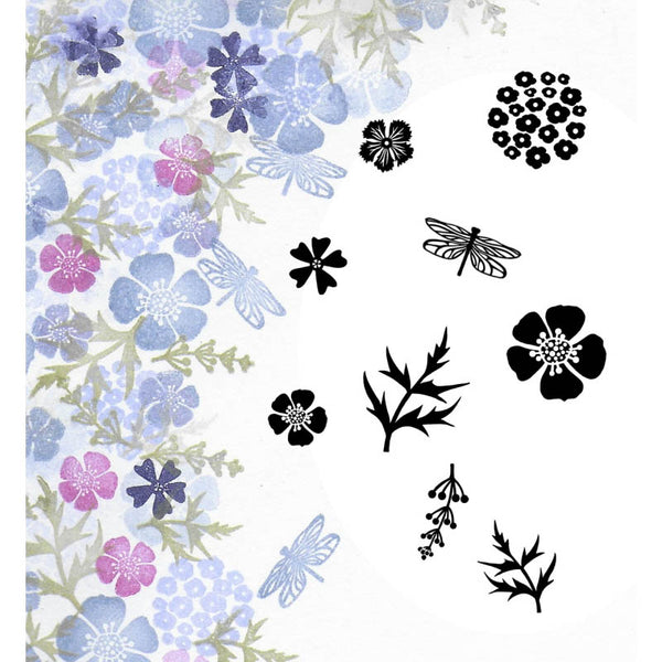 Card-io Majestix Clear Peg Stamps - Wild Flowers