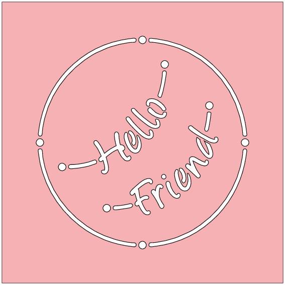 Card-io Majemask Stencil - Hello Friend