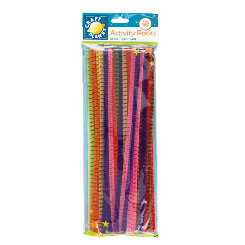 Craft Planet Chenille Striped Stems (50pk)