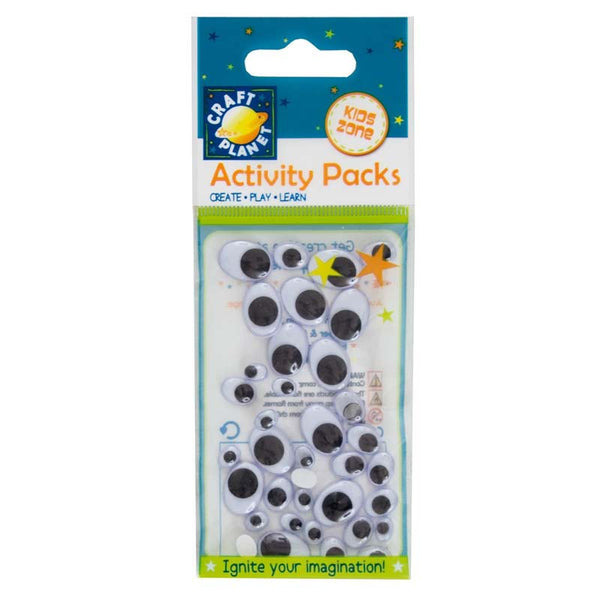 Craft Planet Wiggle Eyes (36pcs) Oval  (Assorted Sizes)