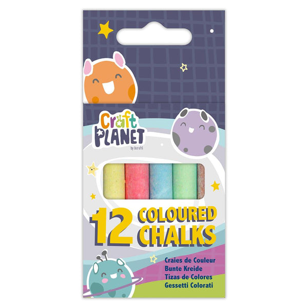 Craft Planet Coloured Chalks (12 Pieces)