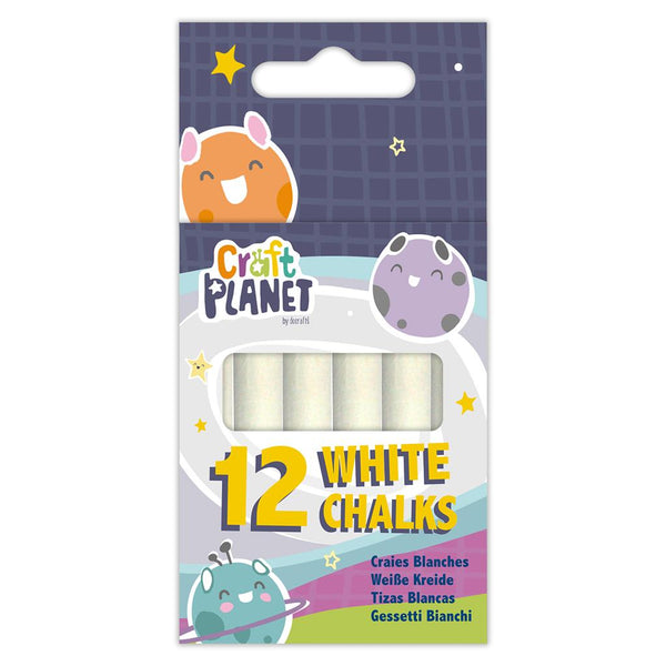 Craft Planet White Chalks (12 Pieces)