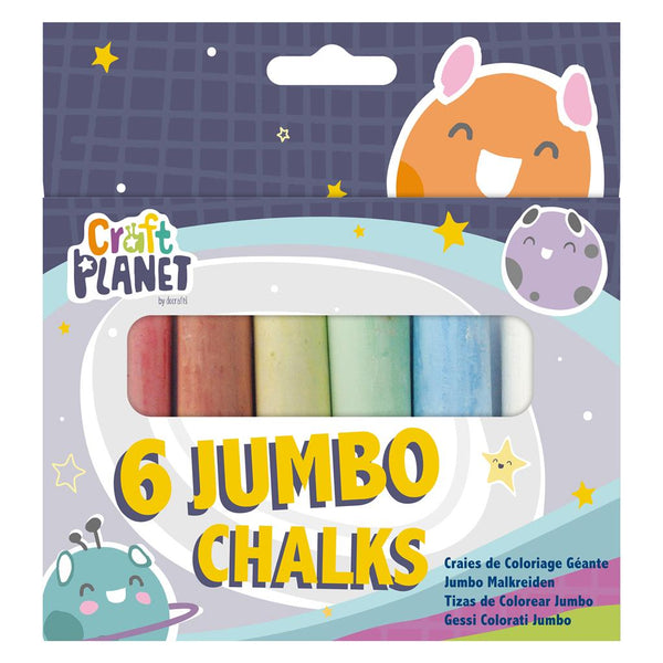 Craft Planet Jumbo Coloured Chalks (6 Pieces)