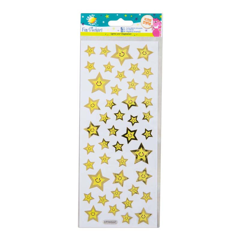 Craft Planet Fun Stickers - Smiley Face Stars