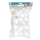 Craft Planet Polystyrene Balls (40pcs) - Assorted Sizes