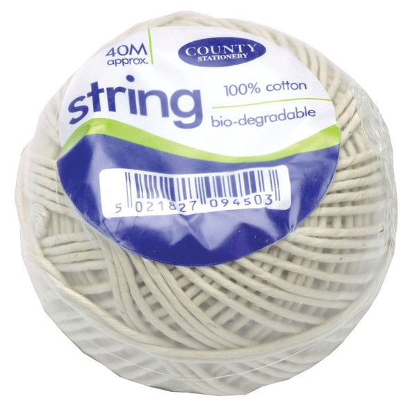 County Stationery Cotton String Ball Medium 40m