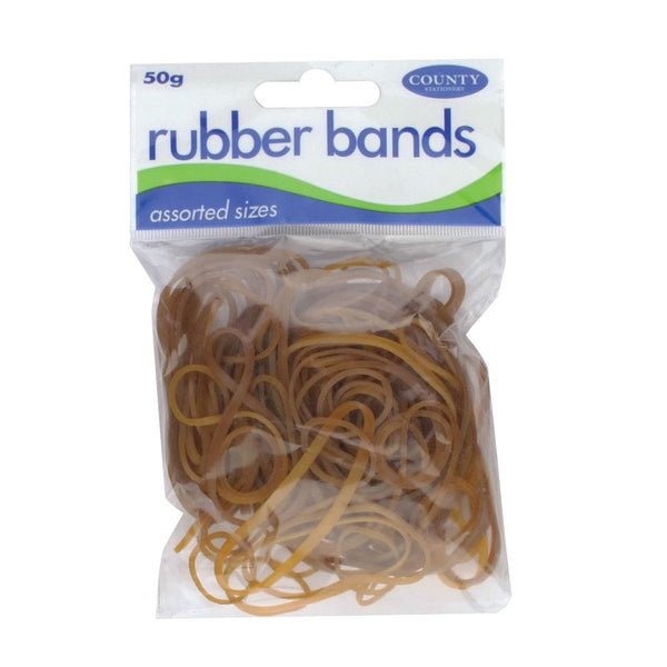 County Stationery Rubber Bands Natural 50g