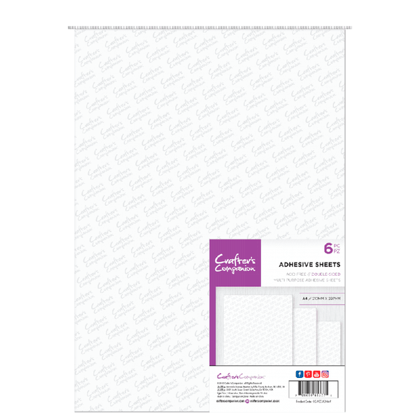Crafter's Companion Double Sided Adhesive Sheets - A4 Size (6PC)