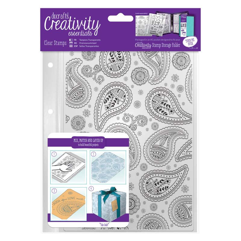 CE A5 Clear Stamp Set (1pcs) - Paisley Background