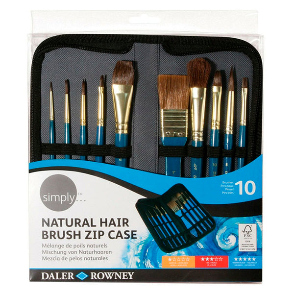 Daler-Rowney Simply Natural Hair Brush Zip Case