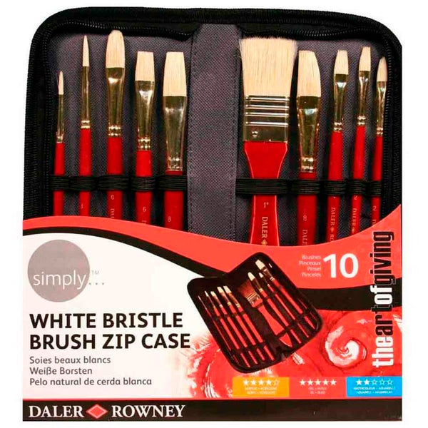 Daler-Rowney Simply White Bristle Brush Zip Case