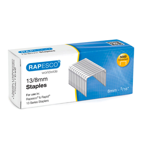Rapesco 13-8mm Staples Chisel Point (Pack of 5000)