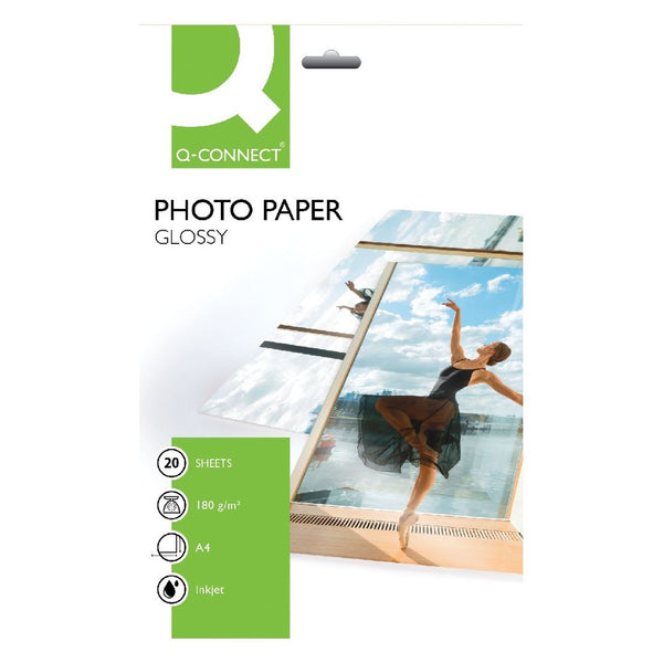 Q-Connect A4 Gloss Photo Paper 180gsm (Pack of 20)