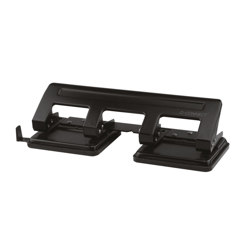 Q-Connect 4 Hole Punch Black 16 Sheet