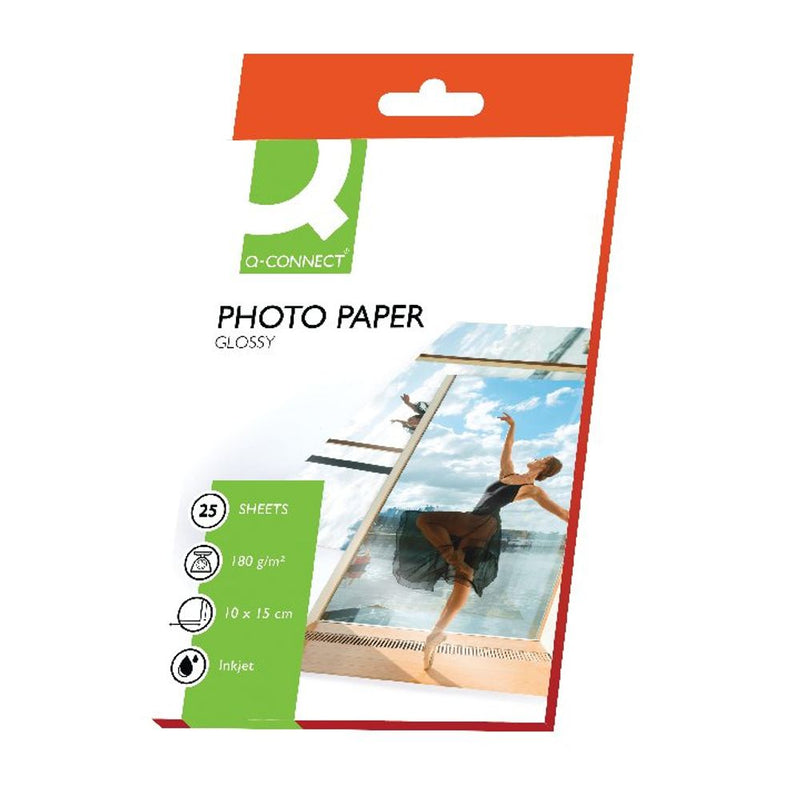 Q-Connect 10x15cm Gloss Photo Paper 180gsm (Pack of 25)