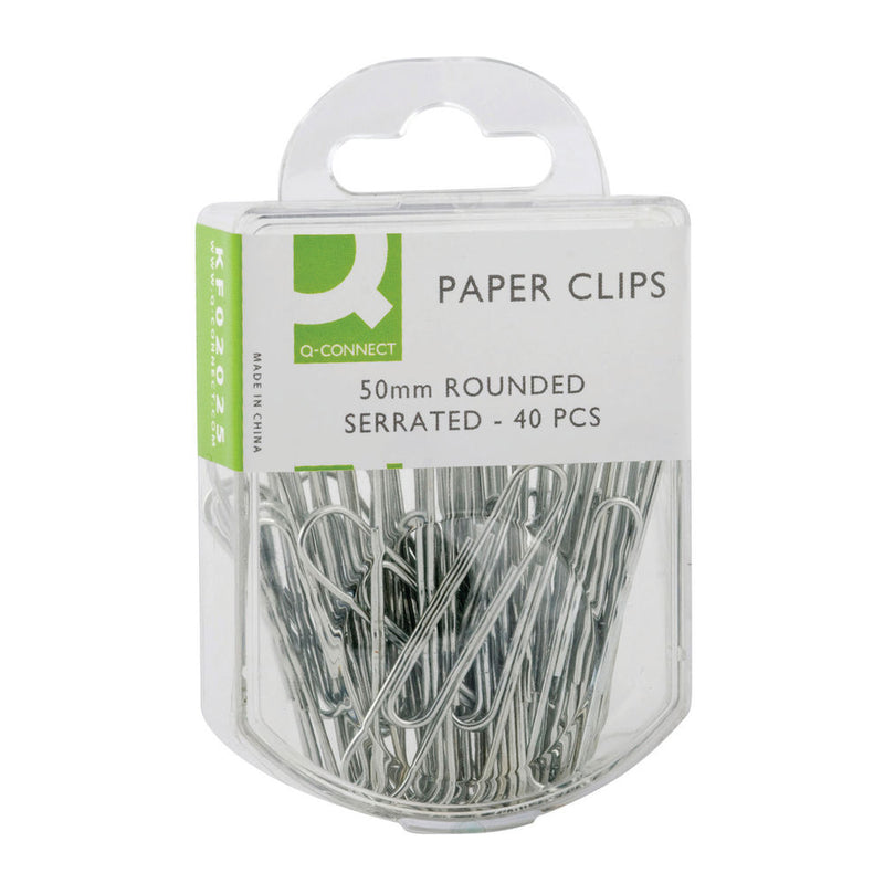 Q-Connect Paperclips Serrated 50mm (Pack of 40)