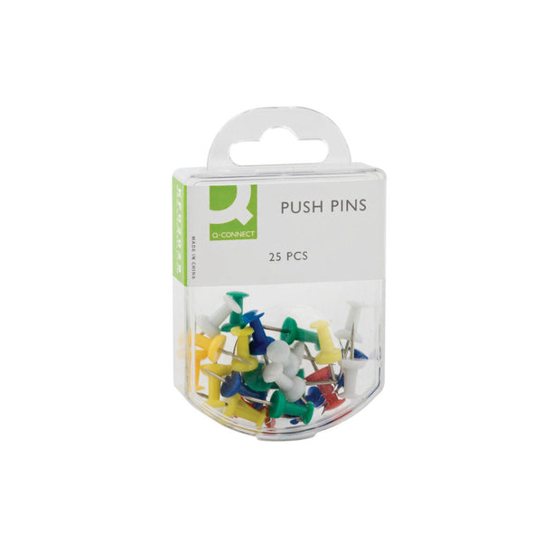Q-Connect Push Pins Assorted (Pack of 25)
