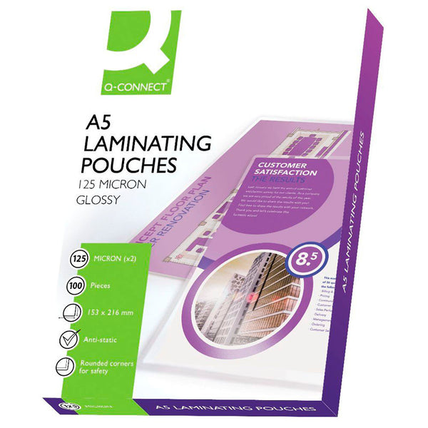 Q-Connect A5 Laminating Pouch 250 Micron (Pack of 100)