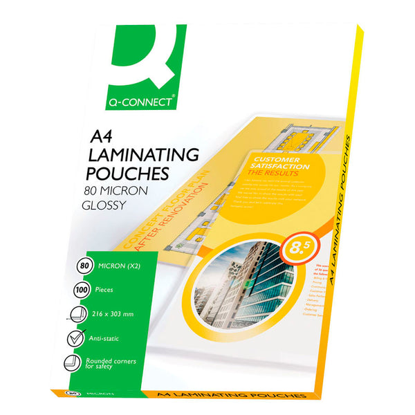 Q-Connect A4 Laminating Pouch 160 Micron (Pack of 100)