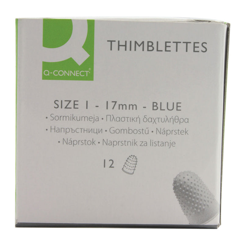 Q-Connect Thimblettes Size 1 Blue (Pack of 12)