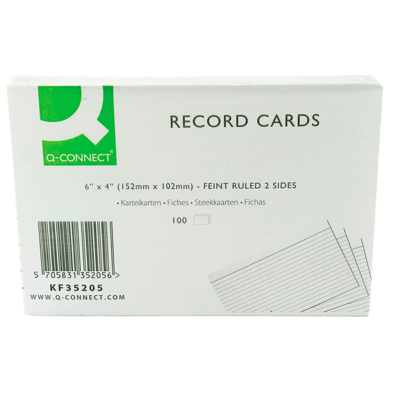 Q-Connect Record Cards - Ruled 2 Sides