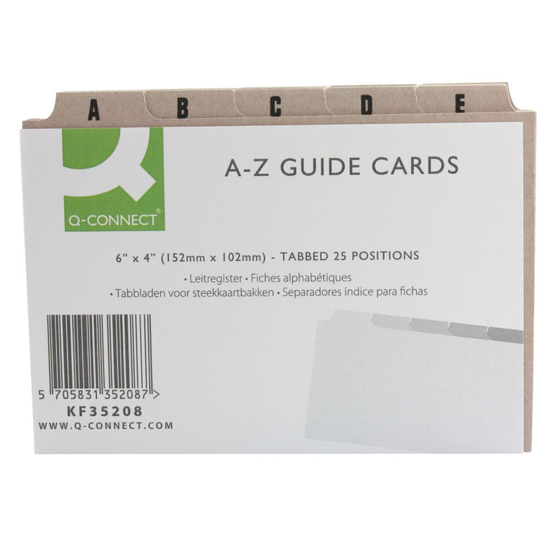 Q-Connect Guide Card A-Z Buff (Pack of 25)