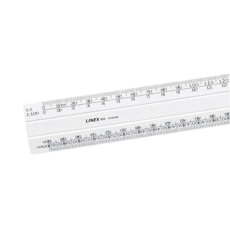 Linex White 30cm Flat Scale Ruler 1:1-500